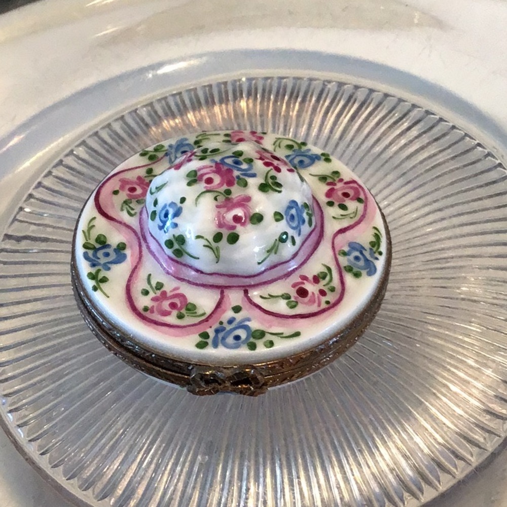 Vintage Limoges signed hatbox